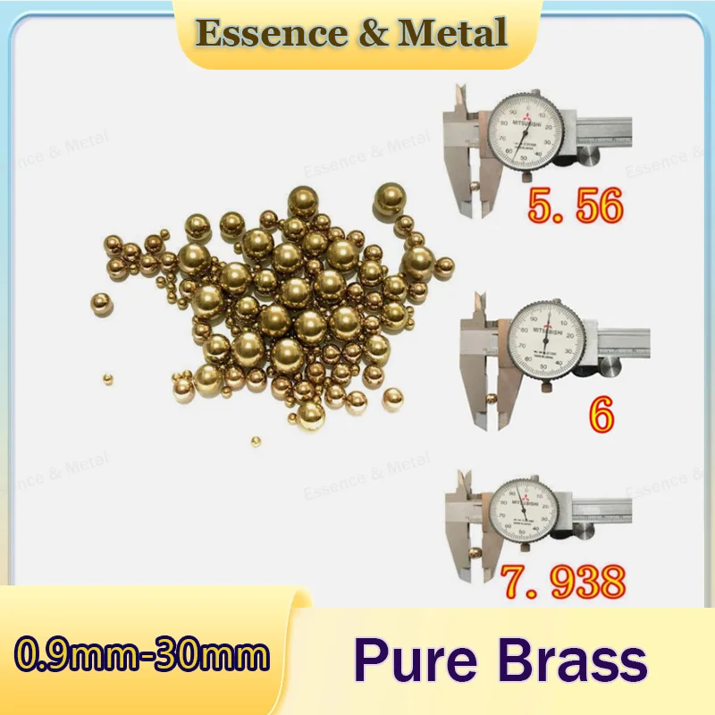 1-500PCS H62 Solid Brass Ball High Precision Solid Brass Bearing Ball 0.9mm-30mm Smooth Round Copper Ball Corrosion Resistant