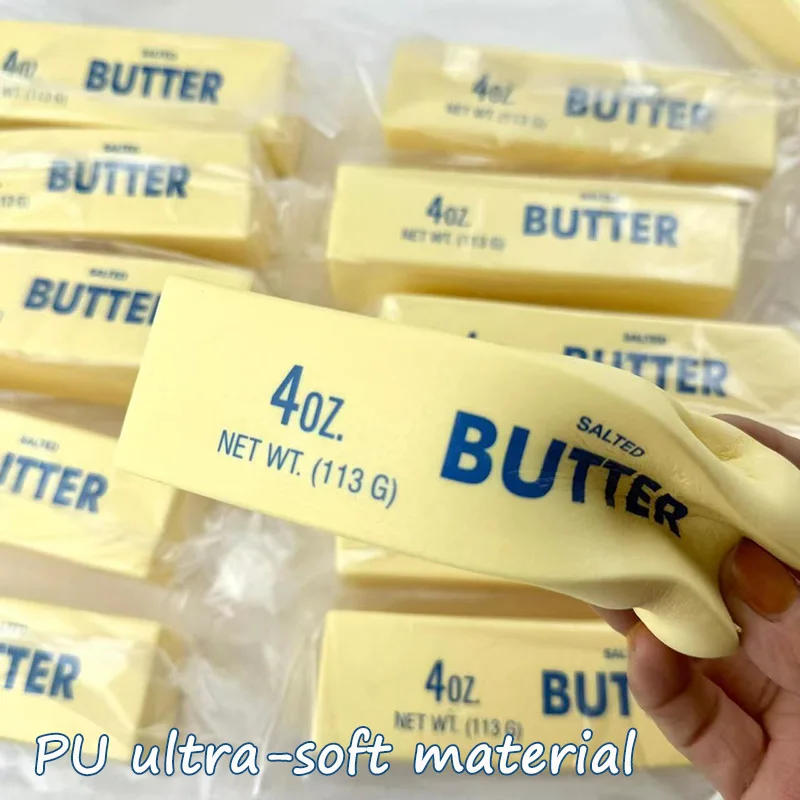 NOW ENJOY Butter Stick Fidget Toys Squishy Elastic Cheese Stick Funny Decompression Stress Anxiety Relief Game Squeeze Prank Toy