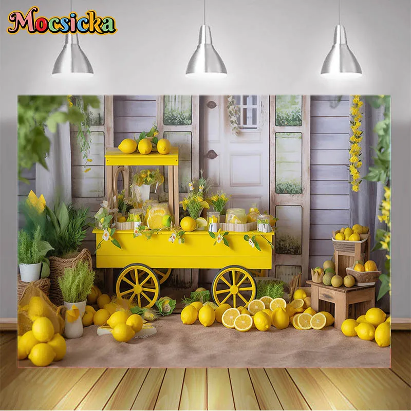 

Mocsicka Lemon Fruit Photography Background Birthday Party Newborn Baby Shower Decoration Backdrop Photocall Photo Studio