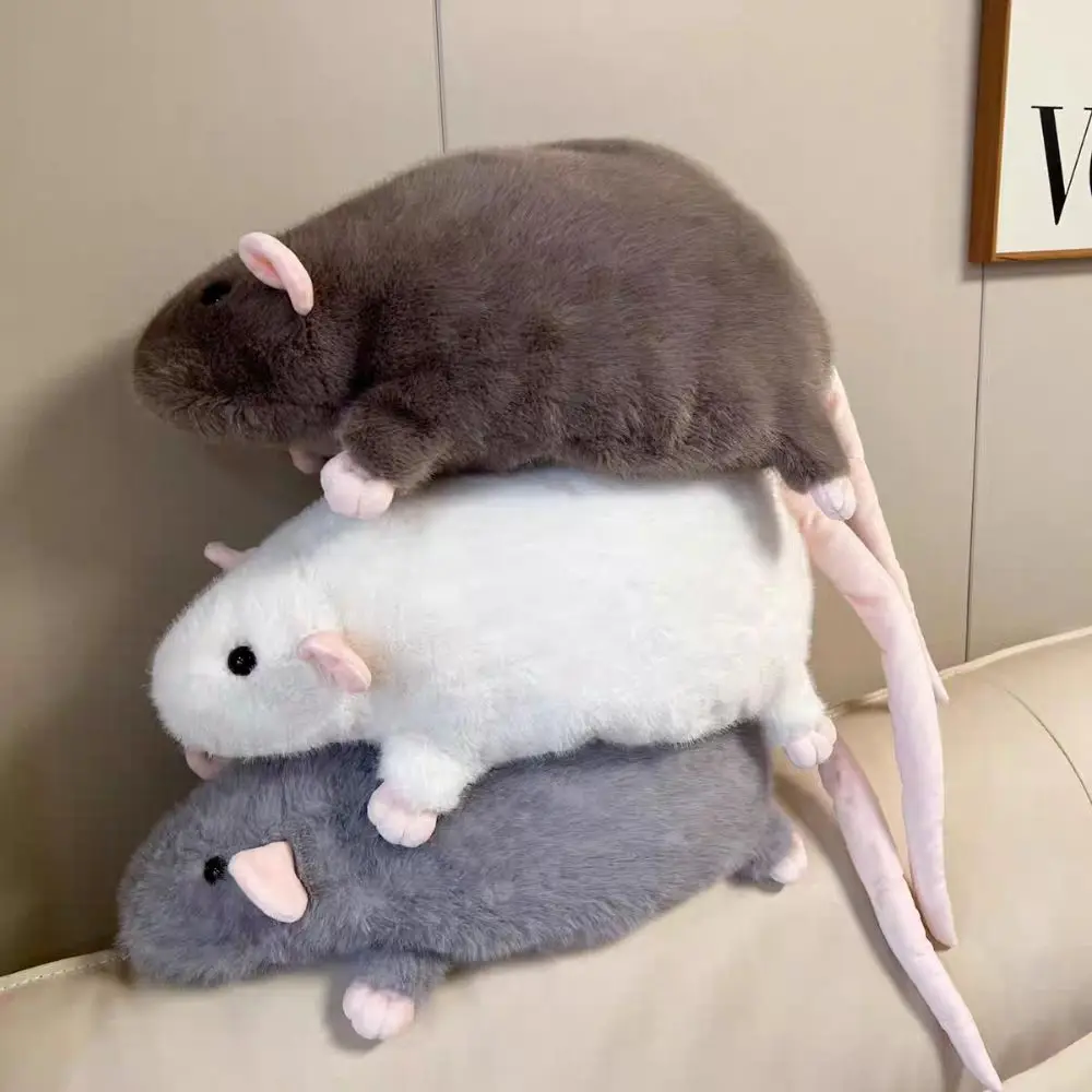 

Pet 20/30/50cm Fancy Rat Sleep Pillow Stuffed Animal Mouse Plushie Mascot Peluche Lifelike Simulation Mouse Birthday Gift