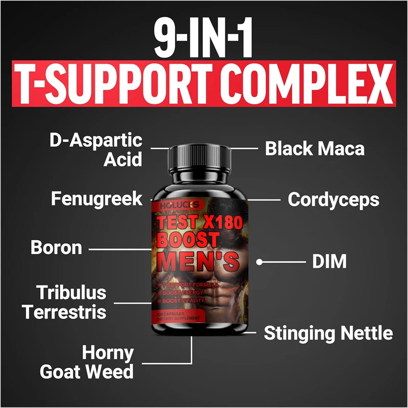 Test X180 Men's Supplement, with Black Maca & D-Aspartic Acid, Support Healthy T Level, Muscle Function & Daily Vitality view 6