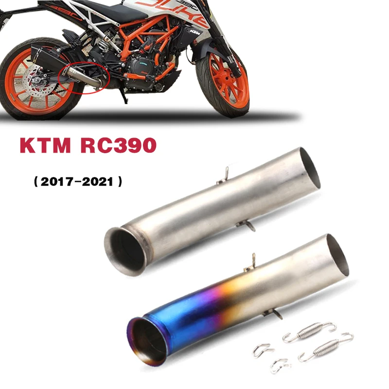 For KTM RC390 Duke 390 125 250 2017-2021 Middle Link Pipe Motorcycle Exhaust Modify Muffler Mid Tube Escape Moto Stainless steel