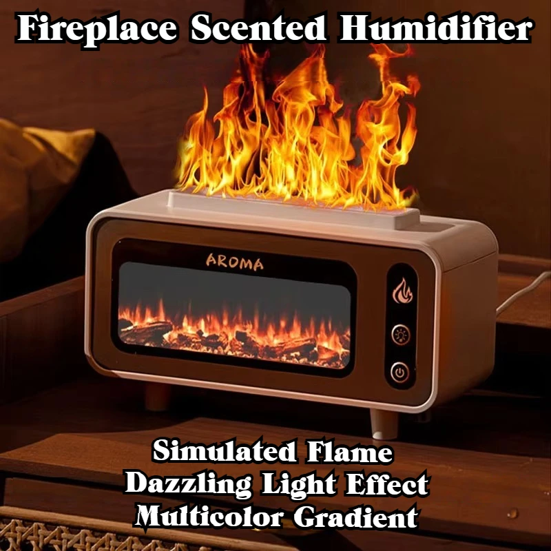 

Винтажный камин, ароматический диффузор, увлажнитель эфирного масла с эффектом пламени, 200 мл, с многоцветной светодиодной подсветкой для дома, автомобиля, офиса