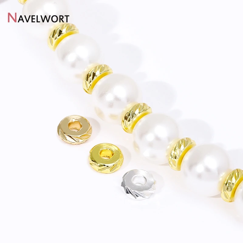 

Разделительные бусины Латунные блестящие бусины с золотым покрытием, 3/4/5/6/8 мм, 14K/18K, материалы для ювелирных изделий, разделитель бусин, бусины россыпью, оптовая продажа