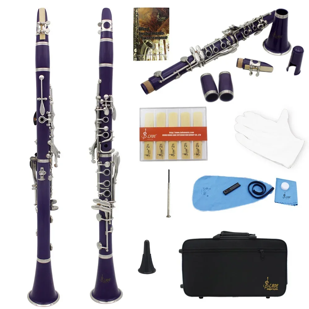 SLADE Bb Clarinet 17 مفتاحًا أدوات آلات النفخ الخشبية الباكليت الراقية تينور كلارينيت بلاكويند أداة أداء الكلارينيت المتخصصة #2