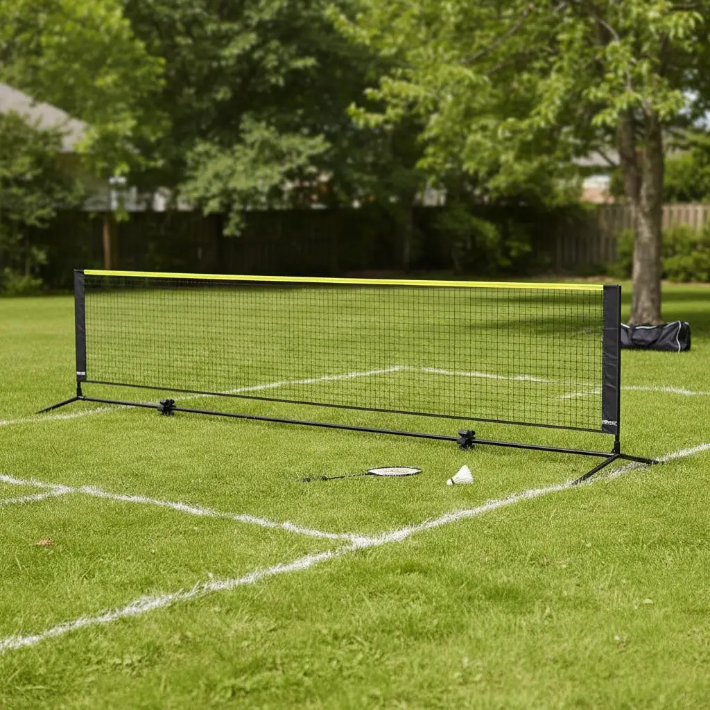 Multi-Sport Net System 14ft For Backyard Games, Indoor Gyms, Driveway Practice, Height Adjustable Foldable Frame Portable Car