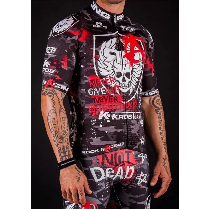 Men's Rock Skull Cycling Clothing, Jersey Sport Set, Mountain Bike Shorts, Spring 2022 New