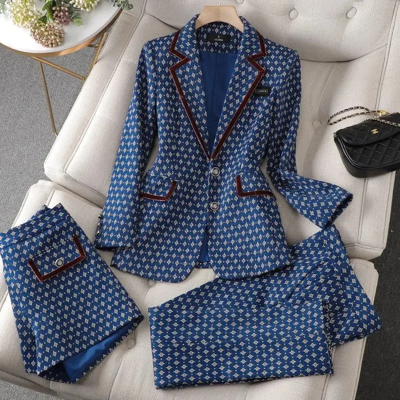 Women Prom Occasion Group of Pants Suit Blazer Jacke Coat Top And Short Two 3 Piece Set Matching Outfit Winter Party Clothing