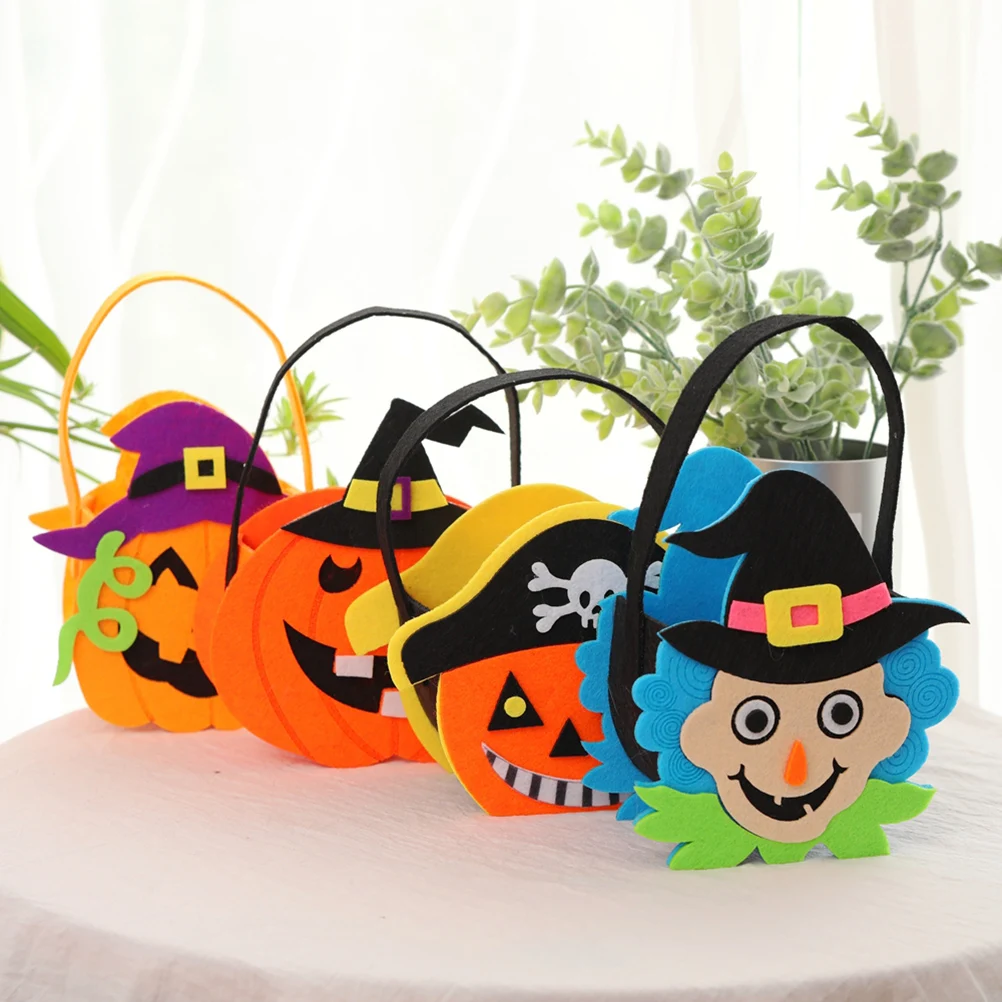 

Tote Bags Non woven Fabric Pockets Children Party Halloween Cartoon Patterns Kids Birthday Gifts School Accessories Storage