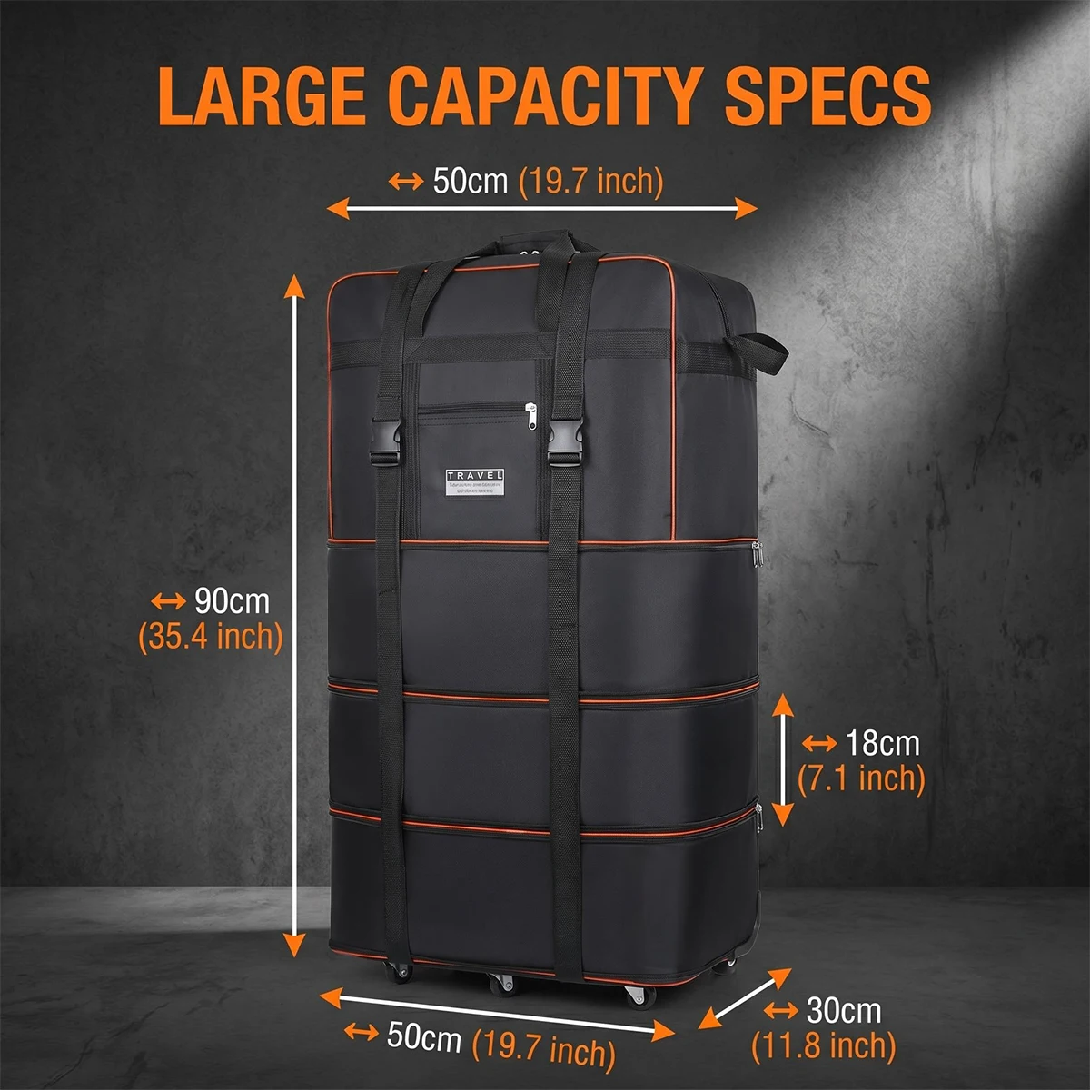 Travel Bag with Wheels Expanda - Foldable Rolling Luggage Bag ulasan dan harga