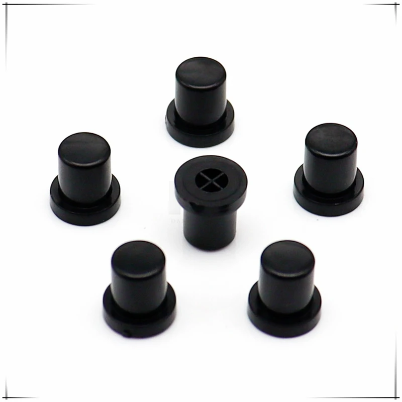 10PCS 7.8×8mm black Flat bottom cross-bonding Solid plastic button cap Tact Switch  Power switch button 6 * 6 series switch cap