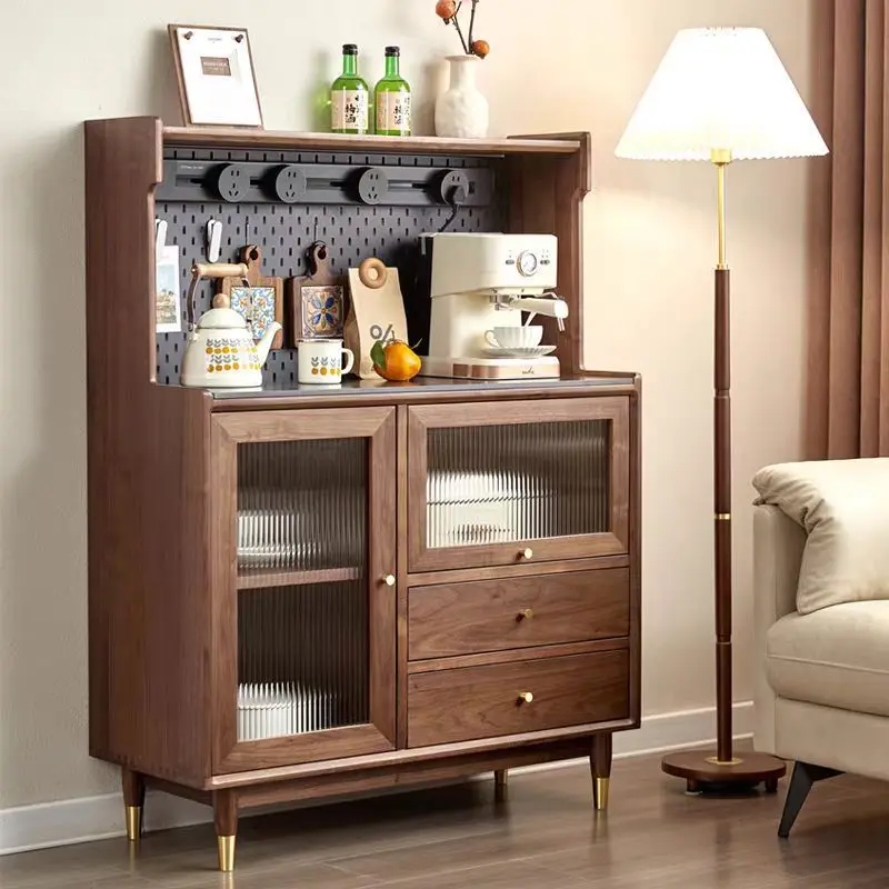 

Customizable North American small apartment tableware storage cherry wood tea cabinet simple cabinet