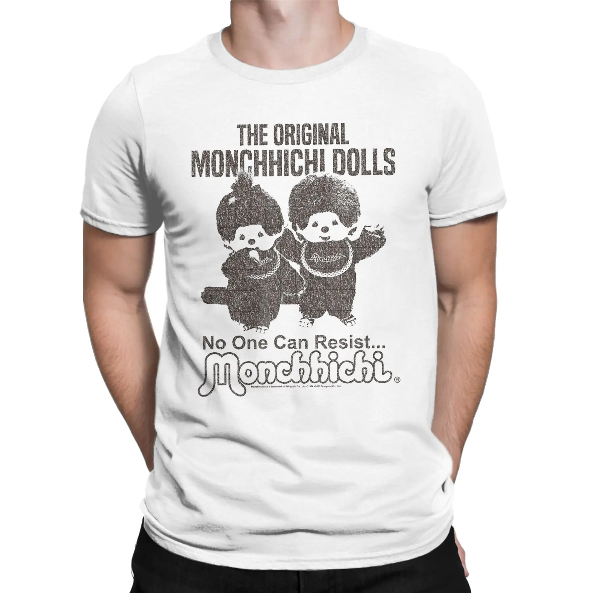 Men's T-Shirts Monchhichi The Original Dolls No One Can Resist Old Novelty 100% Cotton Tee Shirt Short Sleeve Tops