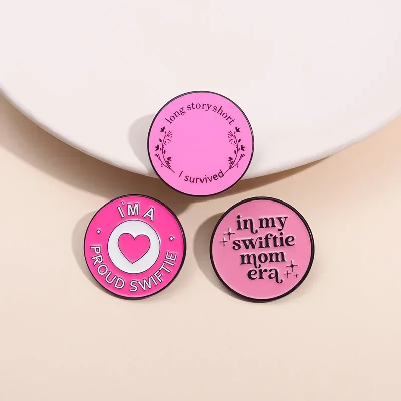 Creative Round Metal Enamel Pins Custom Music Singer Brooches Clothing Hat Decoration Cartoon Wholesale Jewelry Gift For Fan