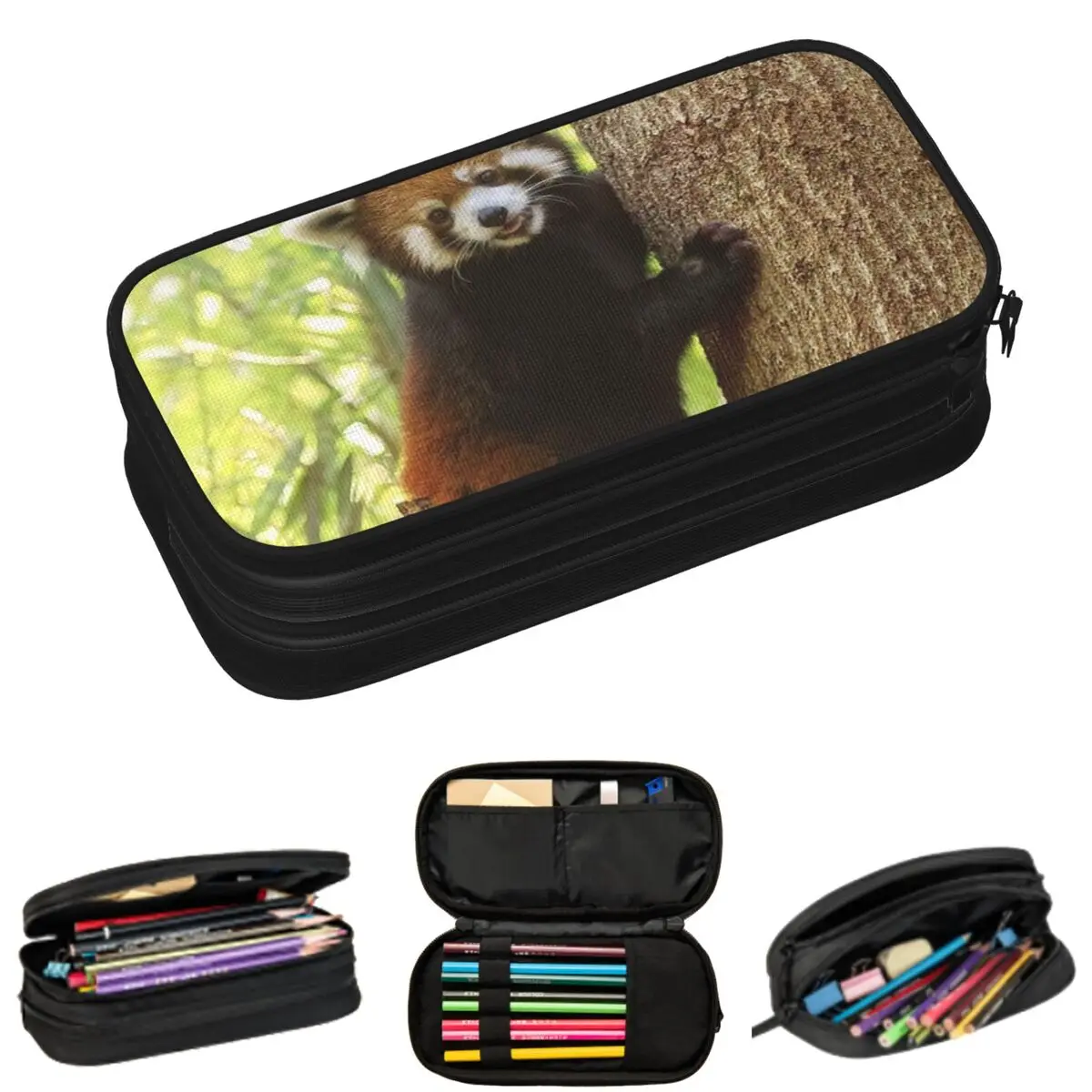 

Настоящие пеналы с красными пандами для студентов, подарочные пеналы-коробки, пеналы-косметички большой вместимости