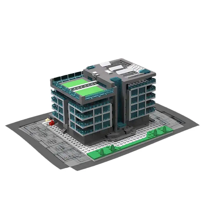 새로운 사무실 건축 블록 모델 도시 스트리트 뷰 창의적인 벽돌 조립 교육용 장난감/어린이 소년을위한 선물