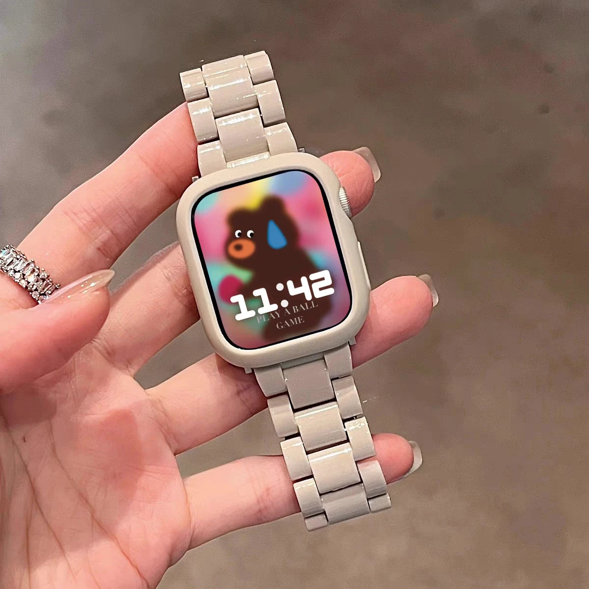 حافظة حلوى لطيفة + حزام لساعة أبل الترا 2 باند 49 مللي متر 45 مللي متر 41 44 مللي متر 38 42 40 Correa Band لسلسلة iWatch 10 9 8 7 se 6 5 4 #2