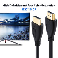 New 0.3M 1M 1.5M 2M 3M 5M Gold-Plated HDMI Compatible Cable 1.4 1080p 3D Video Cable For HDTV Splitter Switch