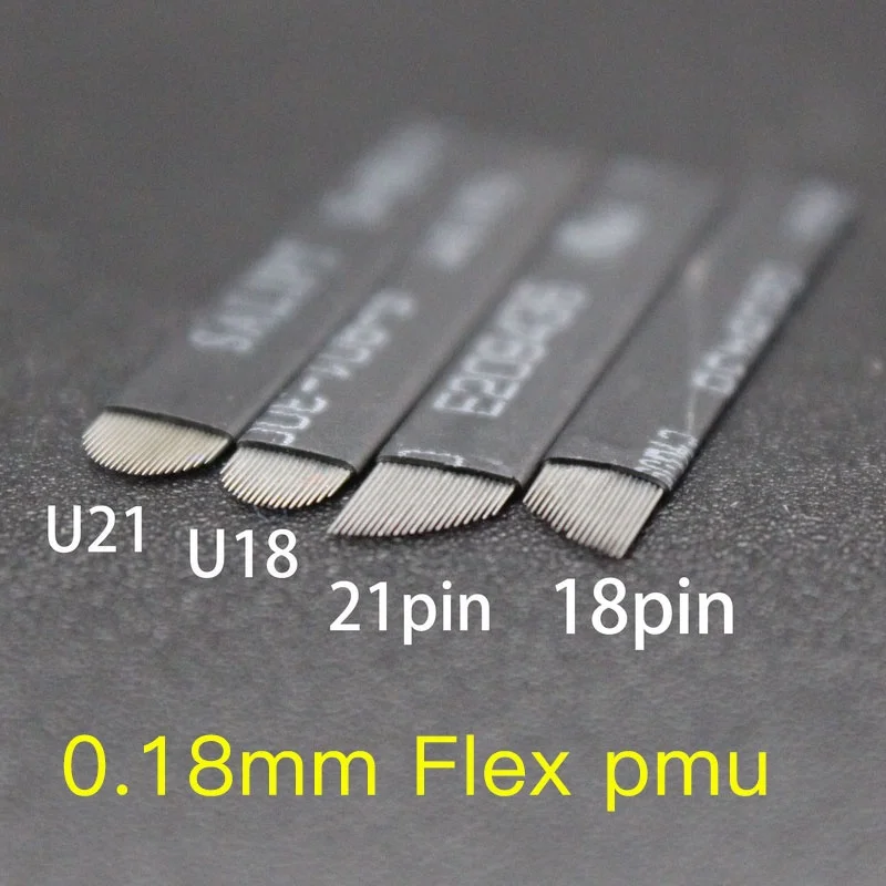 

50pcs Microblading 0.18mm 7 9 11 12 14 U Shape Permanent Makeup Eyebrow Flex Tattoo Needles for 3D Manual MicoBlade Tebori