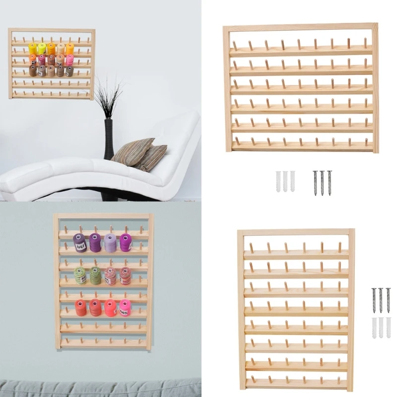 48/54 Spools Thread Rack Holder Thread Organiser Stands Thread Spools Organizers for Sewing Embroidery Hair Braiding KXRE