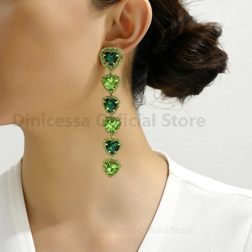 2023 New Fashion Heart Tassel Long Dangle Earrings For Women Girl Charm Luxury Elegant Cute Fairy Holiday Pendant Party Jewelry