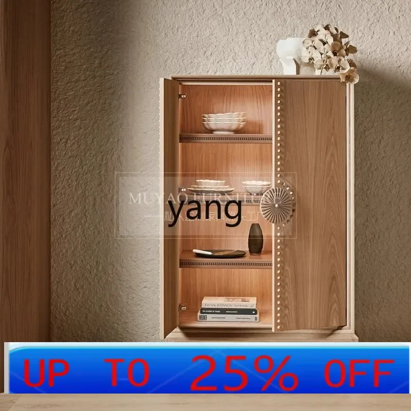 

cx simple log wind porch cabinet hand-carved solid wood shoe cabinet American side cabinet