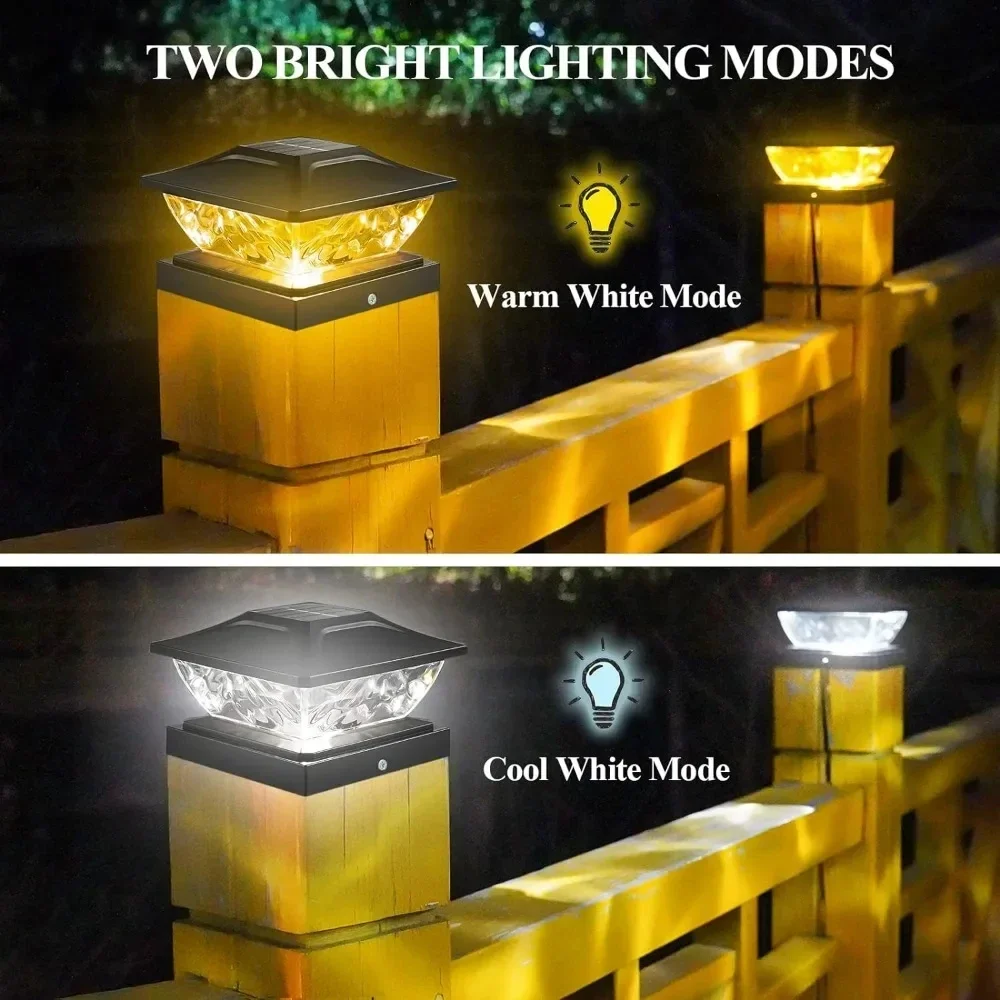 Solar Post Lights Outdoor, waterdicht zonne-energie licht geschikt voor 3,5x3,5 4x4 4,5x4,5 5x5 palen, Solar Post Cap Lights Outdoor