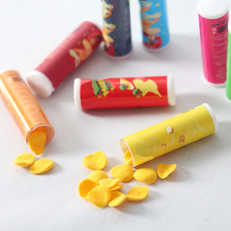 Comida en miniatura para casa de muñecas, patatas fritas, botellas, modelo de aperitivos para casa de muñecas Barbie, juguete de cocina para juego de simulación