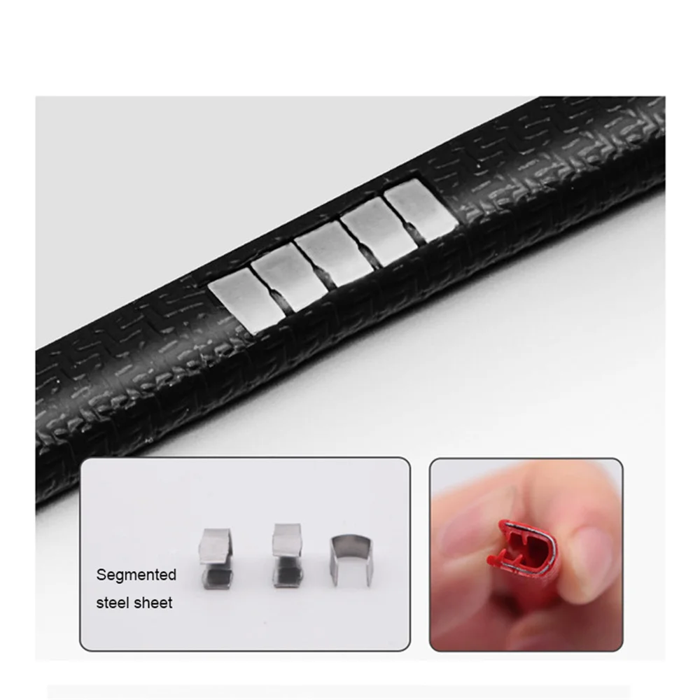 U Shape Car Door Edge Protector With Steel Anti-Scratch Sealing Guard Strips 2/5/10 M for Universal Car Collision Protection