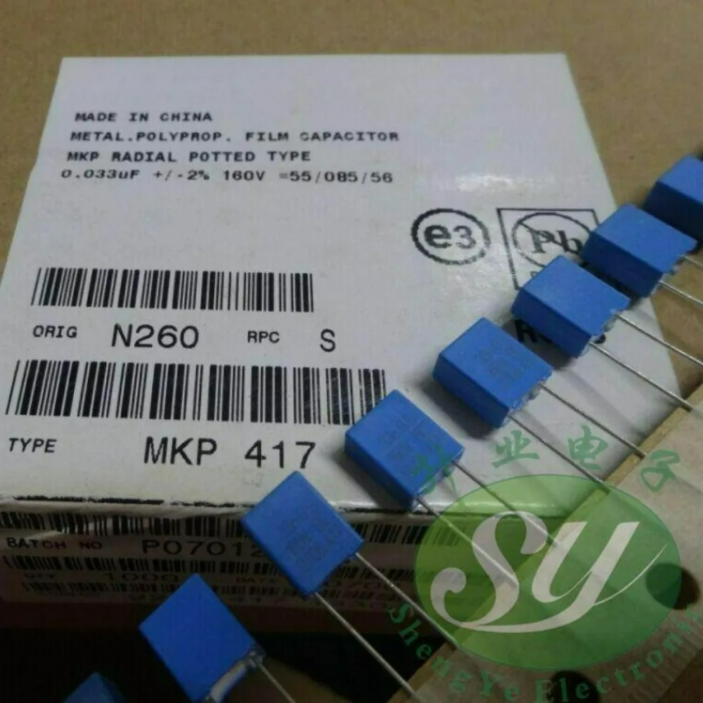

10pcs/lot BC MKP417 0.033uf/160v 33nf 333 Brand New 5mm Film Capacitor (Accuracy: 2%)