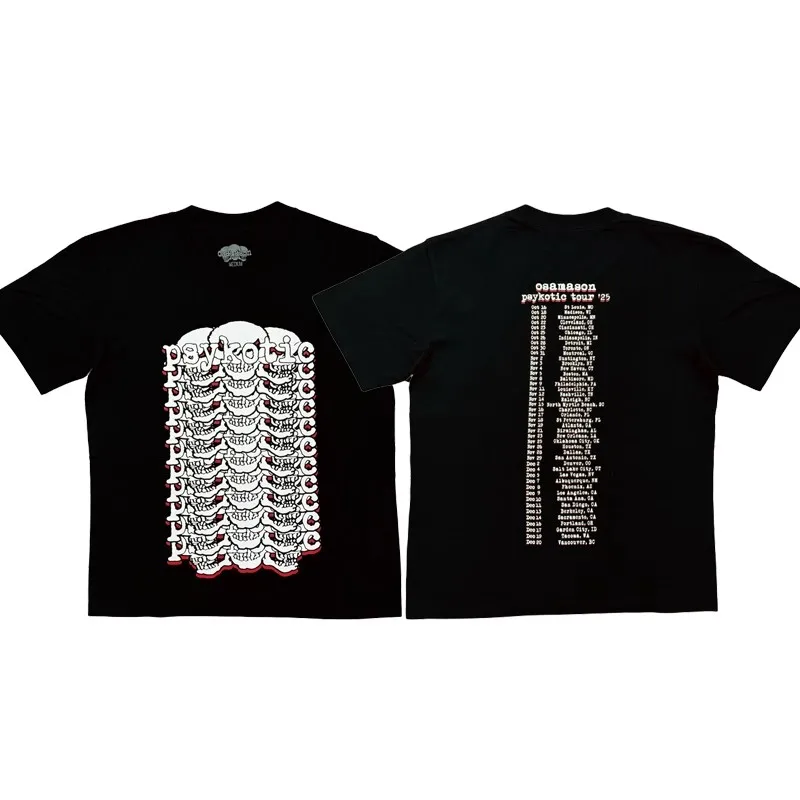 

2025 Osamason Psykotic Tour Mech Logo Tee Limited edition short sleeved T-shirt TX1540