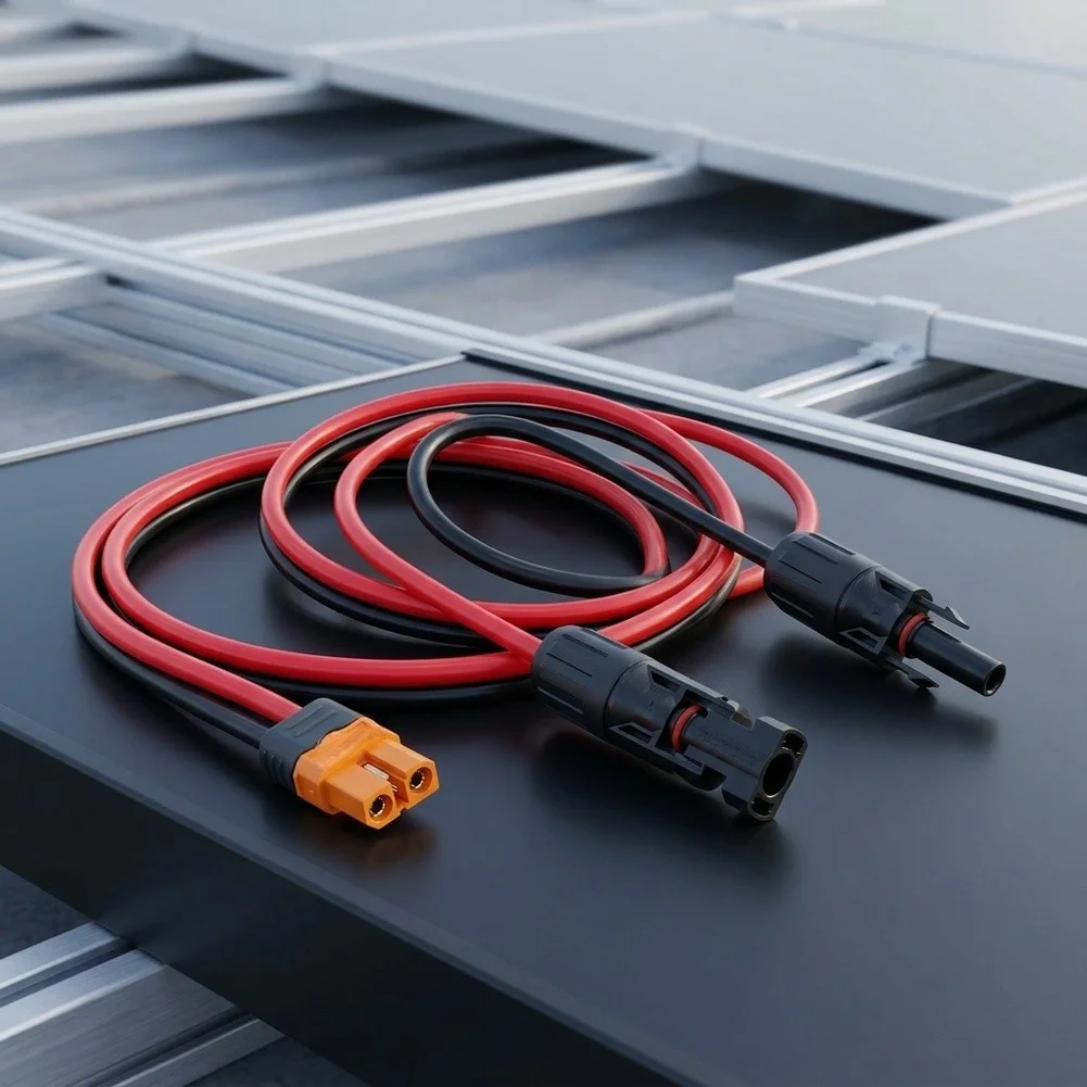 XT60i Adapter for solar Cable 12AWG Y Configuration for Efficient for solar Energy Collection and Distribution to Power Stations