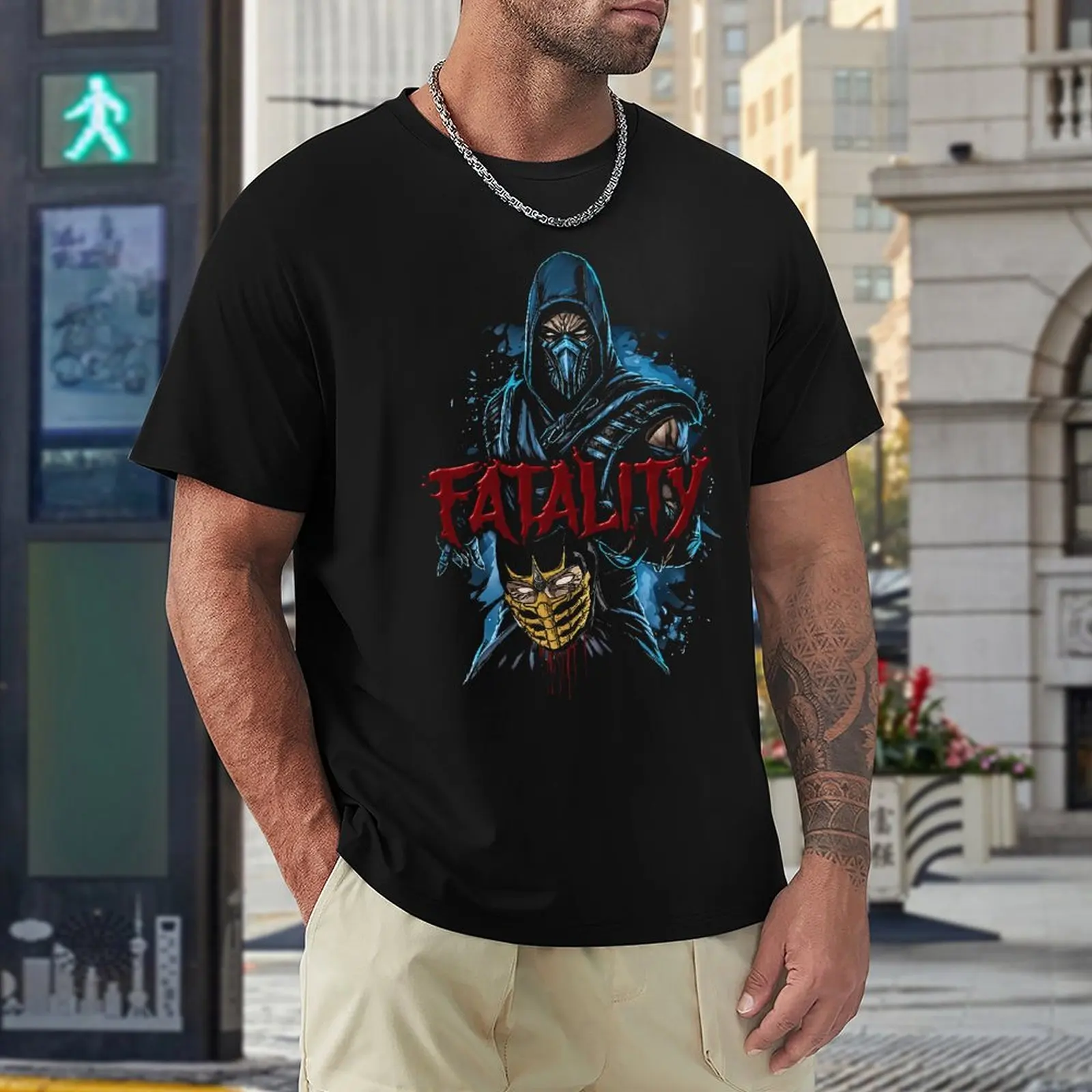 Fatality Mortal Kombat 80s Essential For T-shirt Harajuku Movement Tshirt Hipster Travel Funny Joke USA Size