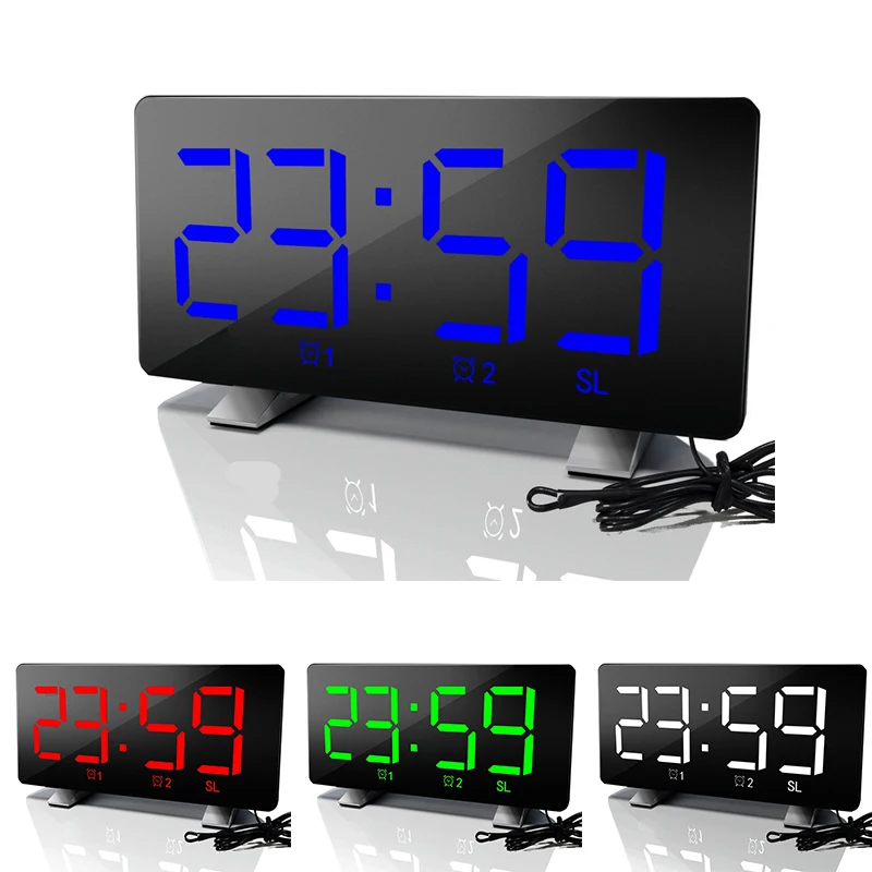 

Digital Alarm Clock, Radio Clock Dual Alarm With Charging Port,Adjustable Snooze Time Light Sensor Bedside Alarm Clock