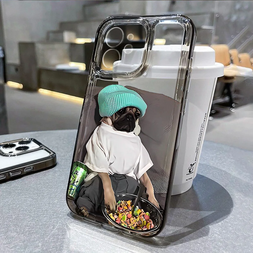 Cute Animal Dog Phone Case For iPhone 15 Pro Case iPhone 11 12 13 14 Pro Max XS XR X 7 8 Plus SE 2020 Soft Clear Cartoon Cover