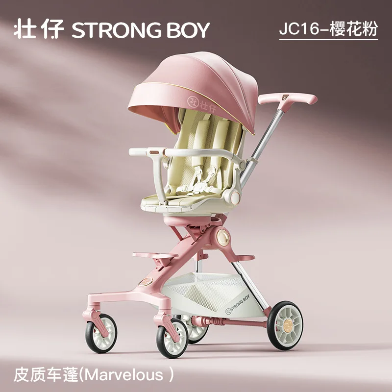 

Children's Handcart Walking Tool for Children Can Be Used for Sitting Lying Lightweight Foldable High Landscape Baby Stroller