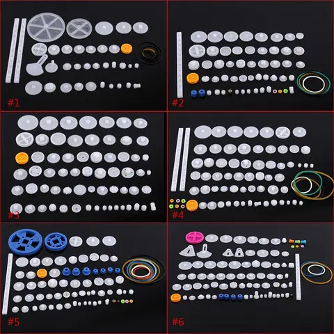 Ensemble d'engrenages de moteur de poulie d'engrenages, engrenages en plastique, courroie de poulie, kits de vis sans fin, ensemble d'engrenage de couronne, pièces de moteur de robot