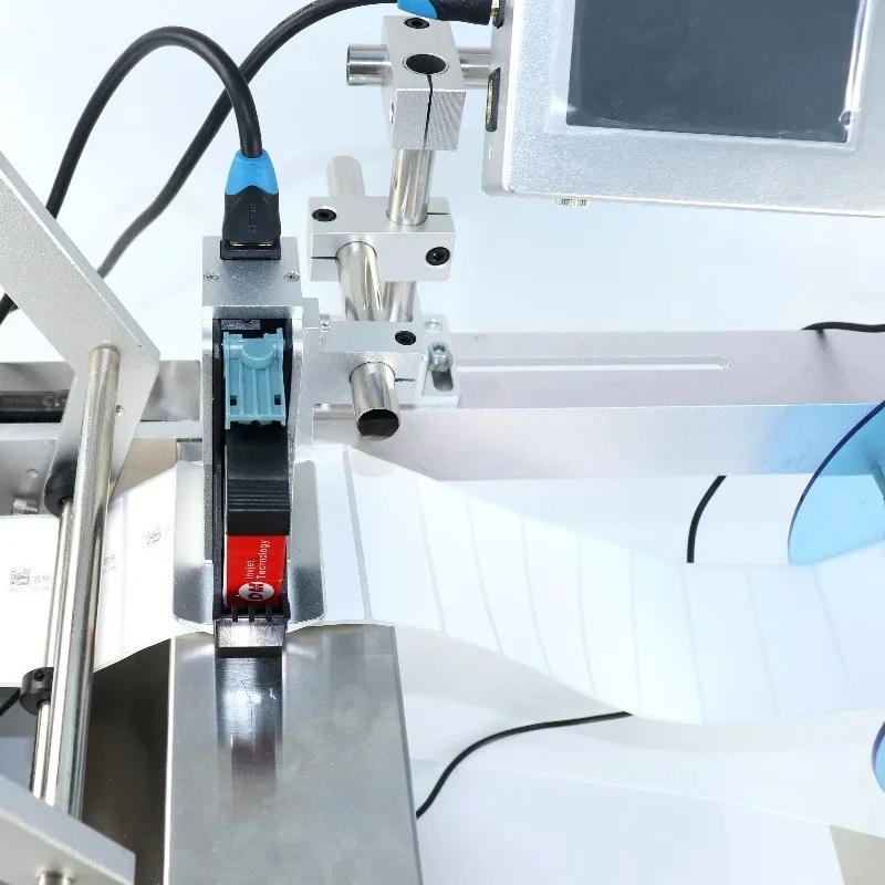 Semi-A.utoma.tic High Efficiency Round Bottle La.beling Ma.chine with Inkjet Printer Motor & PLC Wood Pa.cka.ging