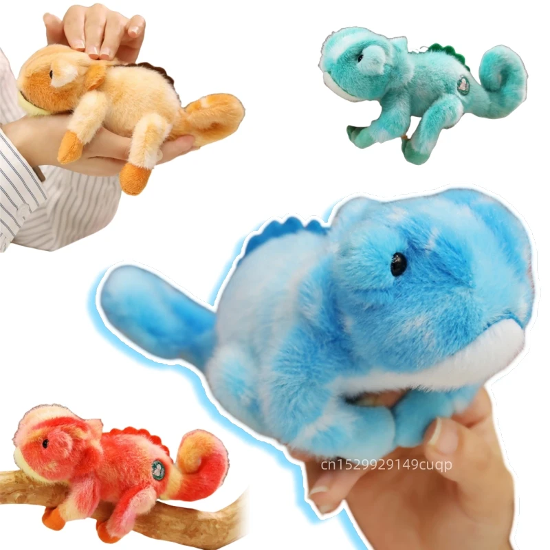 20 cm Cartoon Bunte Nette Chamäleon Plüsch Puppe Simulation Magnetische Reptil Plüsch Spielzeug Hause Dekoration Geschenk Für Kinder