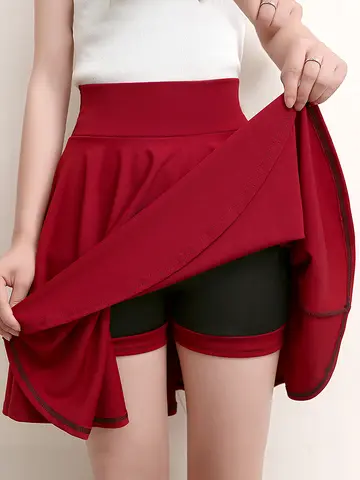 2023 Summer Fashion  Shorts Skirts Womens  School Korean Style Red Black Mini Aesthetic Pleated High Waist Skirt Female