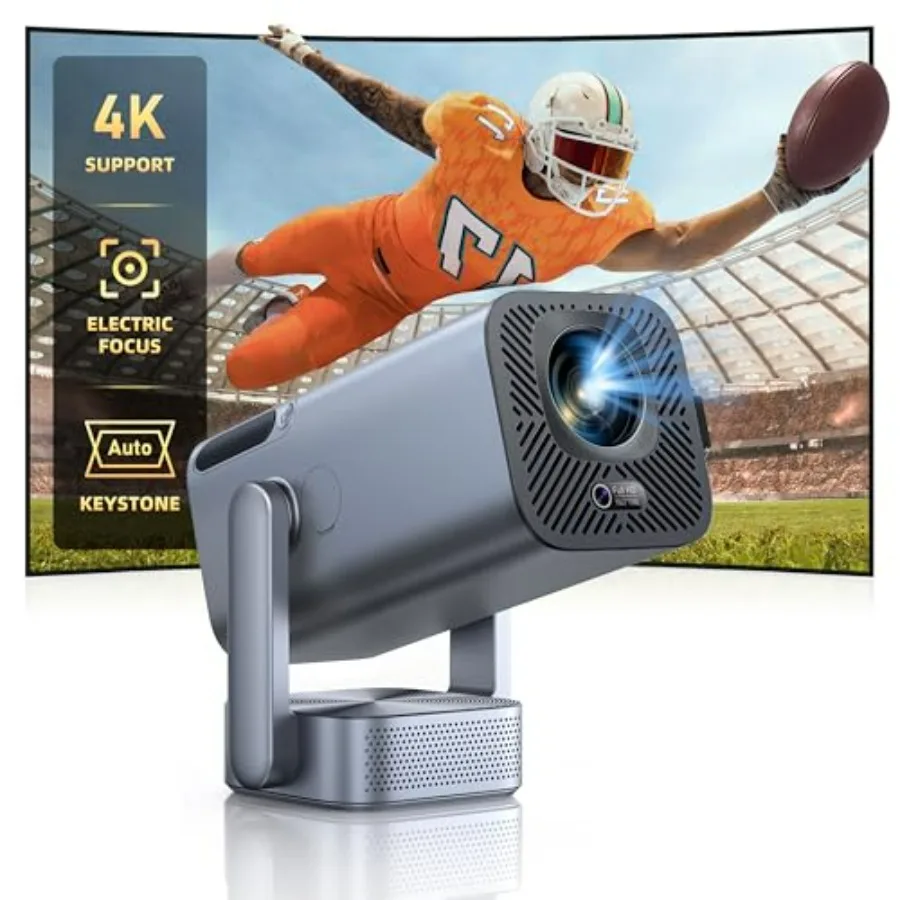 

Мини-проектор с Wi-Fi и Bluetooth для домашнего кинотеатра, просмотра фильмов на открытом воздухе и портативных презентаций: 600 ANSI люмен, электрический.