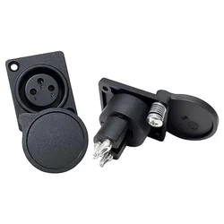5/20PCS XLR Connector 3Pins Audio/Video Panel Mount Dustproof Charging Port Microphone Canon Female Socket With Protecting Cover