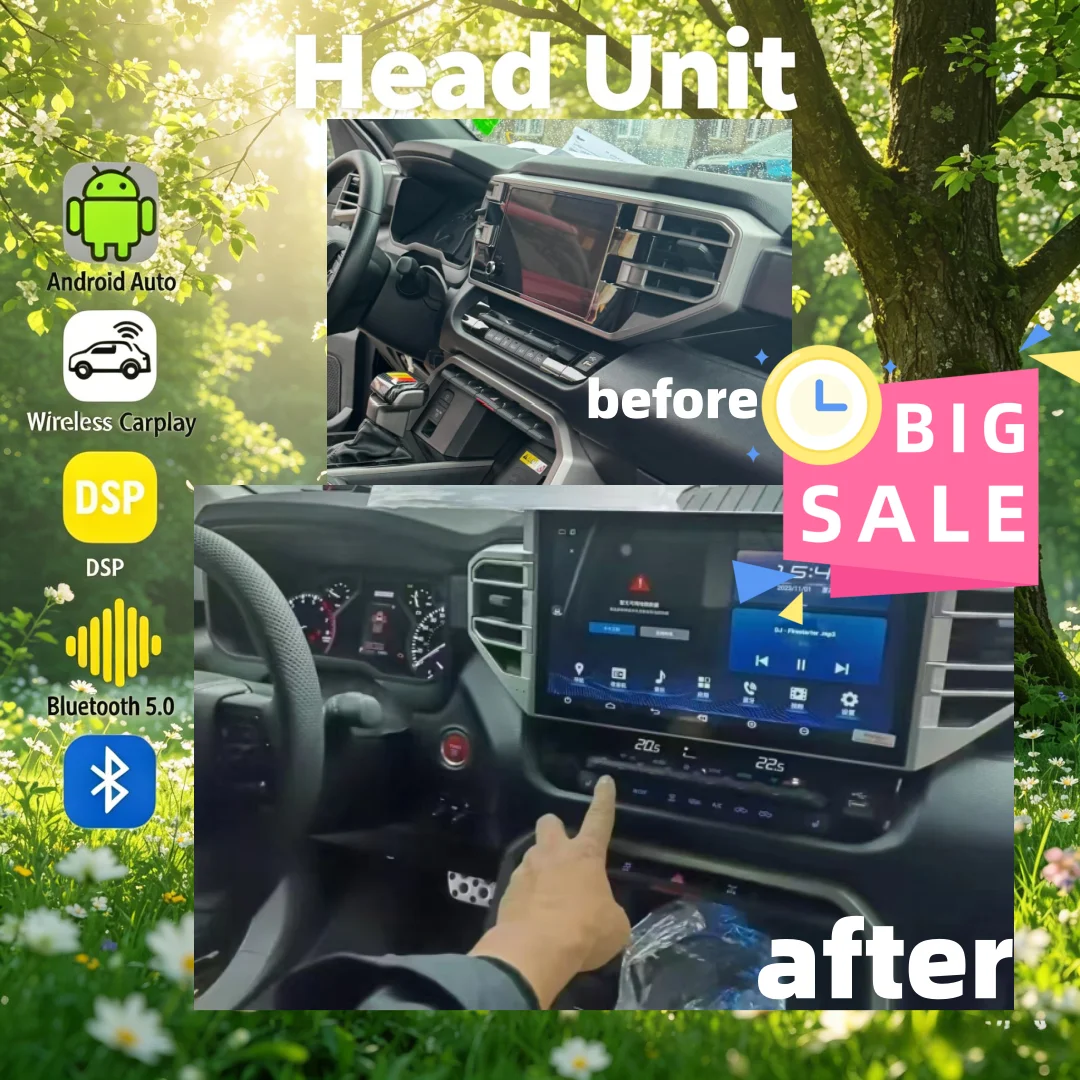 

Беспроводной CarPlay 13.3 дюйма для Toyota Tundra 2022-2024, мультимедийная система с GPS-навигацией, Android Auto, DSP, автомагнитола