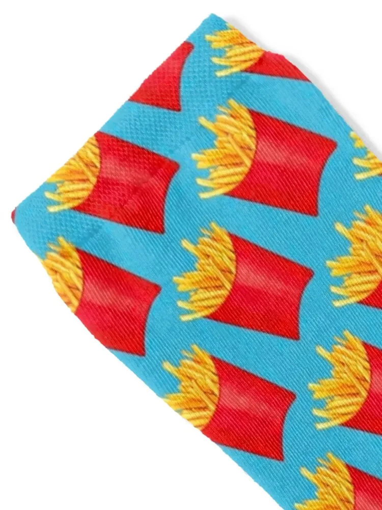 Fries Pattern 2 - Blue Socks Non-slip snow Man Socks Women's