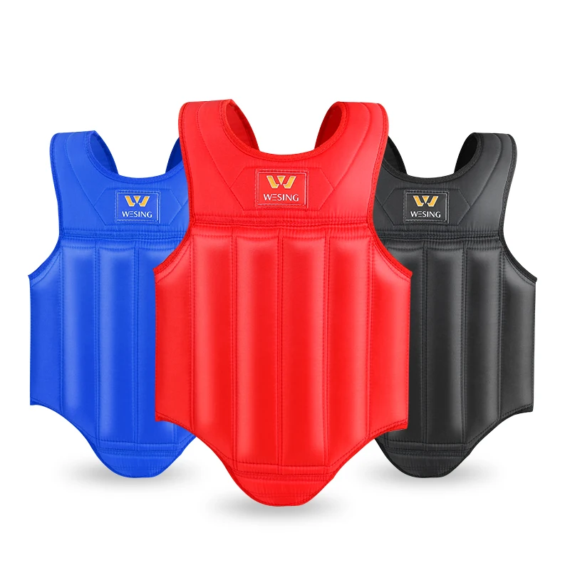 Wesing Sanda MMA Martial Arts Boxing Muay Thai Chest Guard Body Protector Taekwondo Sparring Kickboxing Shield Pads dEO