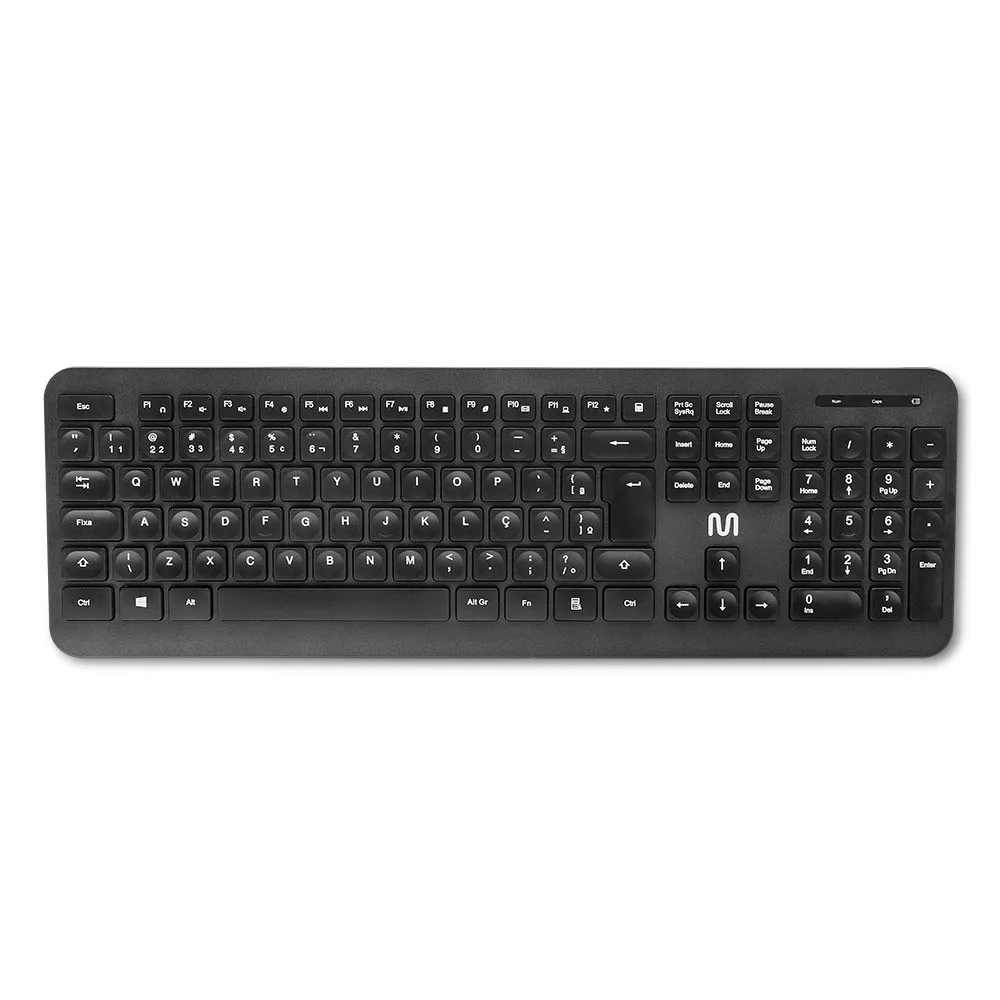 Concavo Wireless Keyboard USB 2.4GHz Connection 12 Keys Multimedia Black Multi - TC297