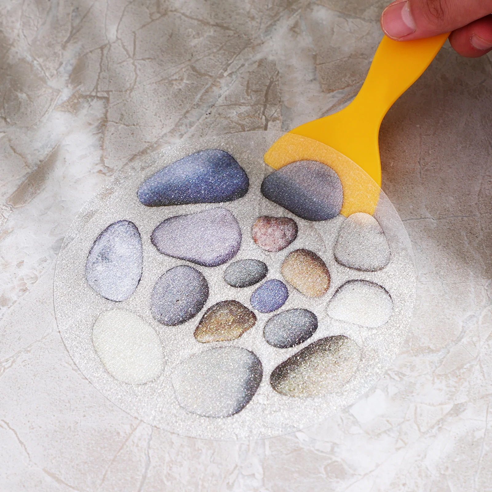 

1pcs Non Slip Bathtub Stickers Stone Design Shower Grip Waterproof Tub Decals For Bathroom Non Skid Floor Stickers