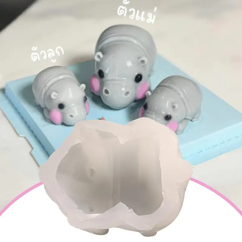 Hippo Mold Silicone 3D Chocolate Decorating Mold Fondant Cake Sugar Craft Molds Safe Multi-Functional Baking Cake Mould