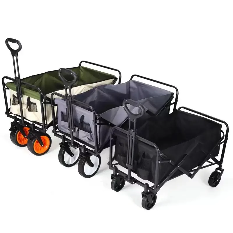 camping, grocery stores, sports beaches, portable adjustable folding practical rolling cart, suitable for various terrains