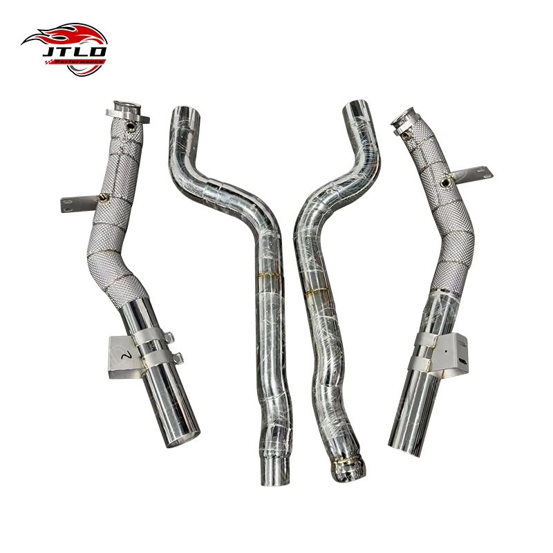 304 Stainless Steel High Quality Exhaust Downpipe WIth Heat Shield For MERCEDES CLS63